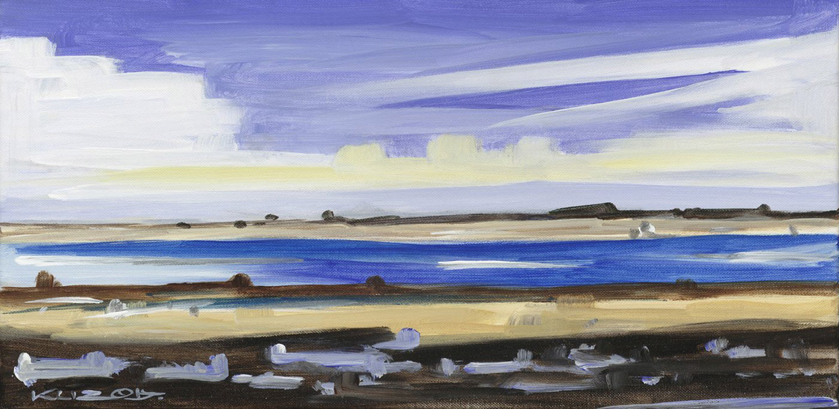 Amrum II: Blick auf Föhr - Acryl auf Leinwand - 25 x 50 cm - 2015