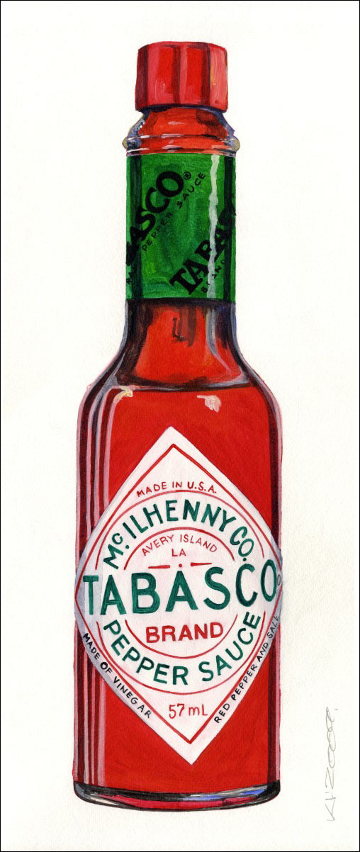 Tabasco HOT! - Acryl auf Karton - 21 x 50 cm - 2013