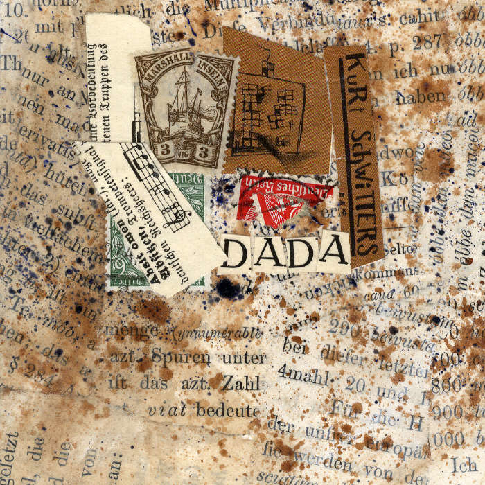 Collage No.2: Absitzen! - Collage auf Karton - 2014 - 10 x 10 cm