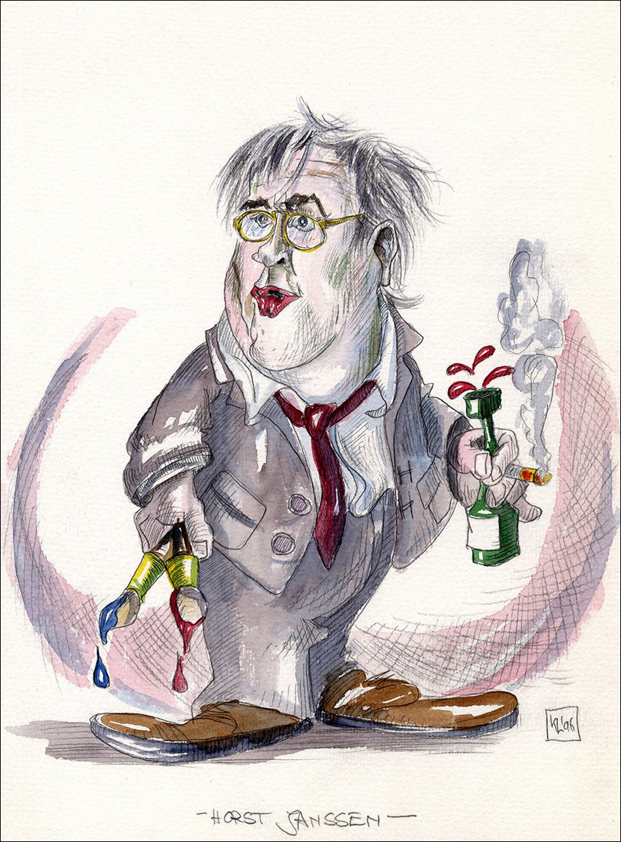 Horst Janssen - Bleistift und Aquarell - 1996