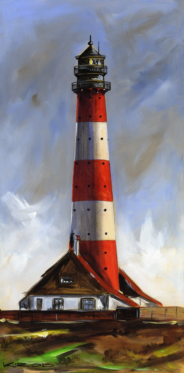 Leuchtturm Westerheversand II - Acryl auf Leinwand - 30 x 60 cm - 2016