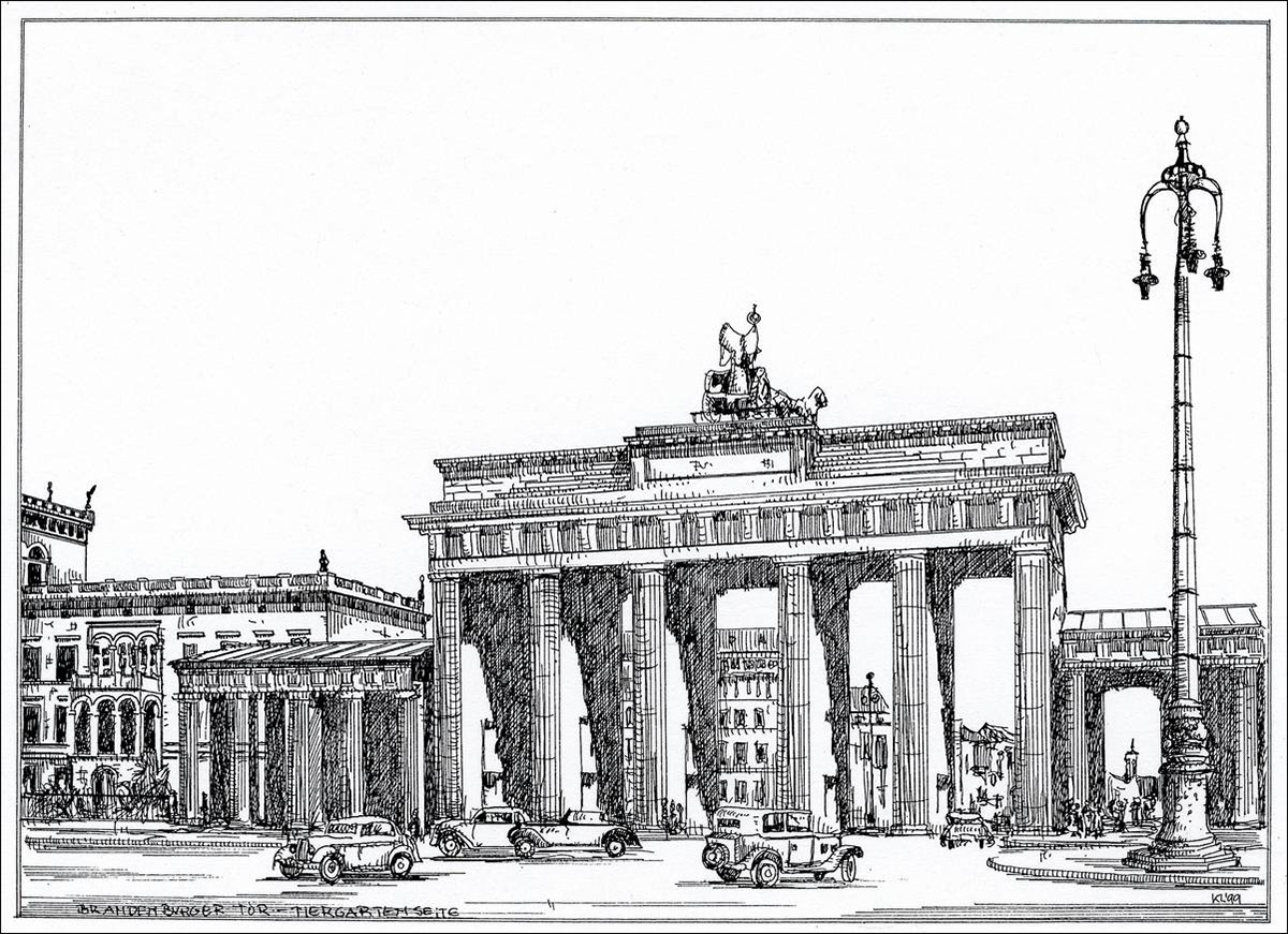 Brandenburger Tor - Feder und schwarze Tusche auf Zeichenkarton - 29,7 x 21 cm - 1999