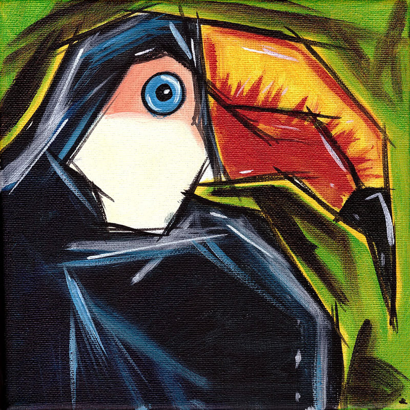 Tukan III- Acryl auf Leinwand - 20 x 20 cm - 2013