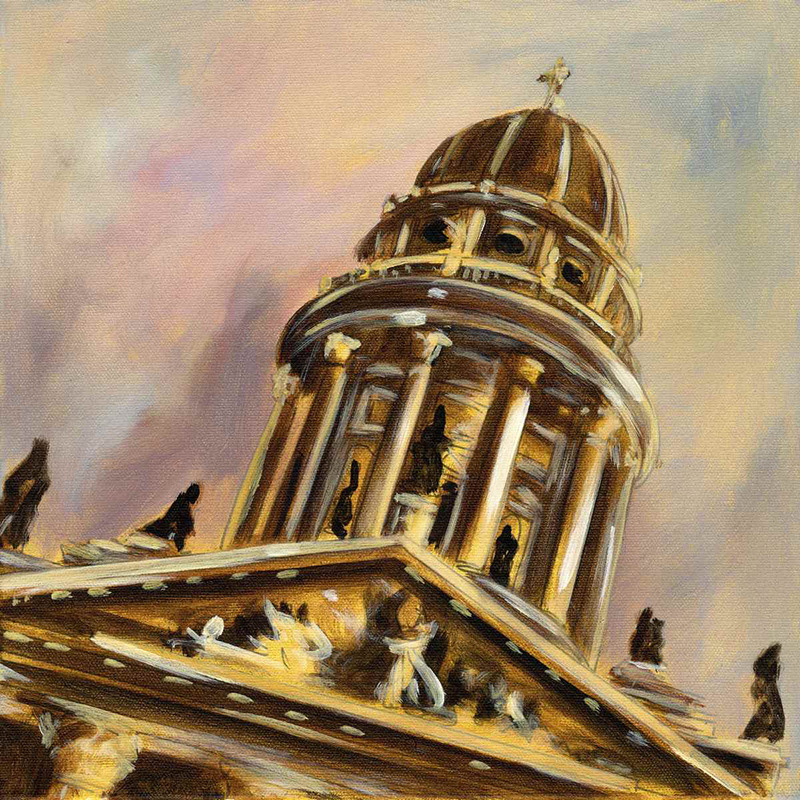 Berlin Französischer Dom Gendarmenmarkt - Acryl auf Leinwand - 30 x 30 cm - 2014