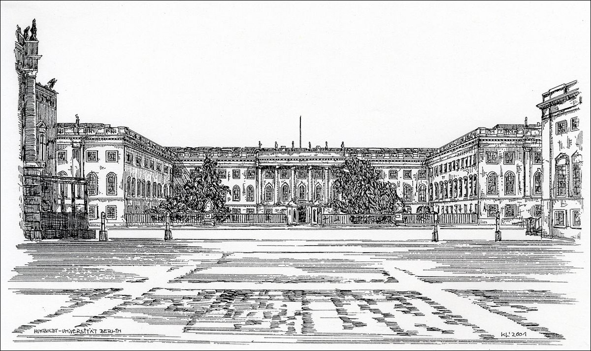 Humboldt-Universität - Feder und schwarze Tusche auf Zeichenkarton - 29,7 x 21 cm - 2001