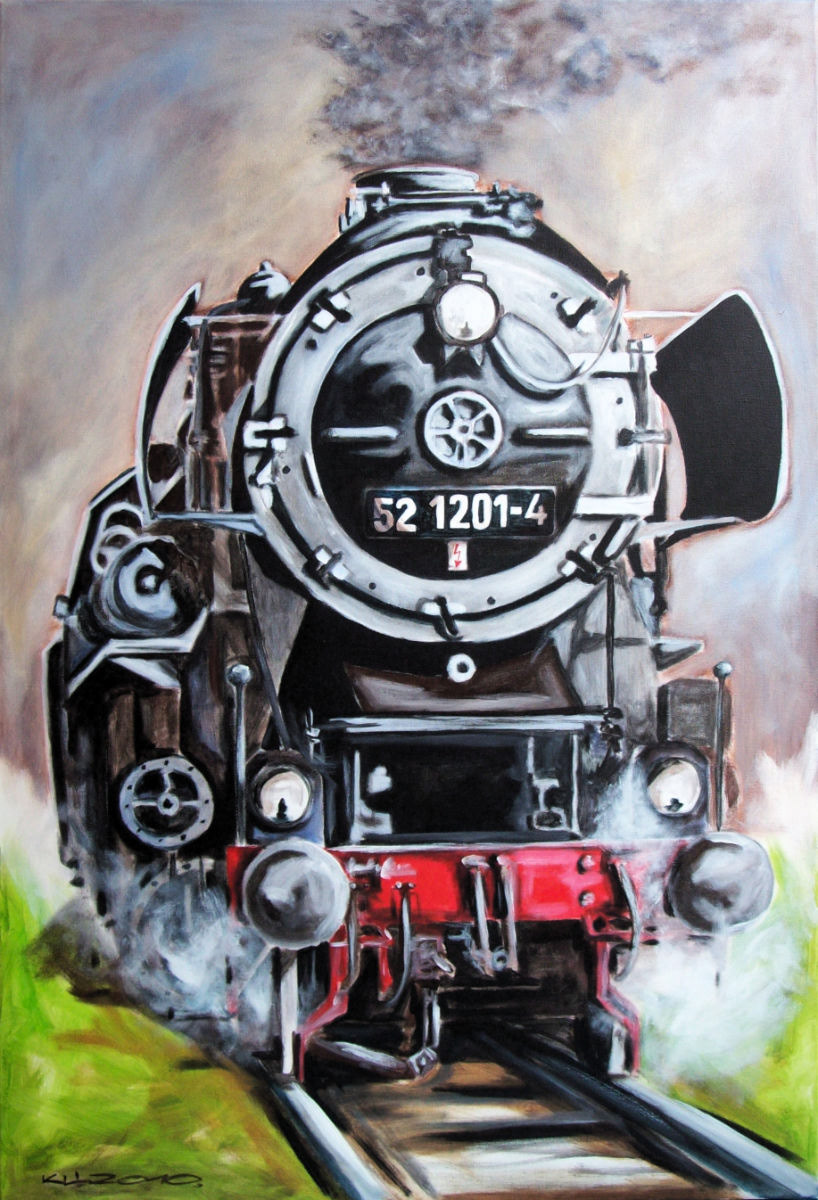 52er Dampflok - Acryl auf Leinwand - 60 x 80 cm - 2013