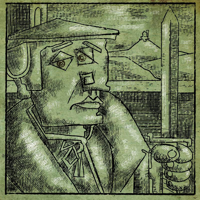Thomas Müntzer II - Variation Grün - Digital Art -2023