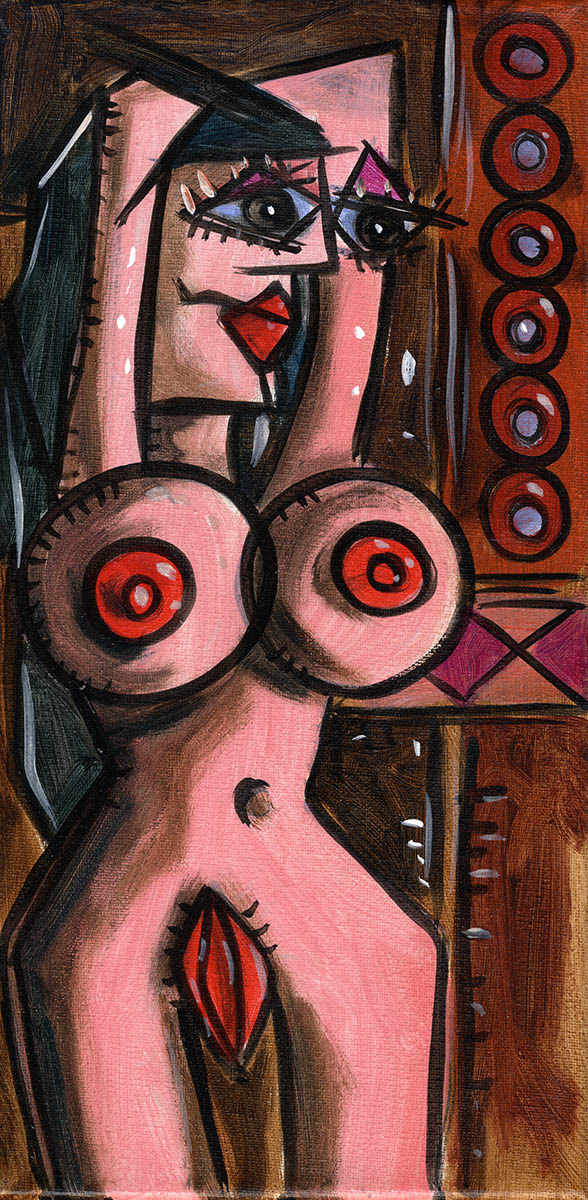 Picasso Style Erotic Art 11 - Acryl auf Leinwand - 20 x 20 cm - 2014