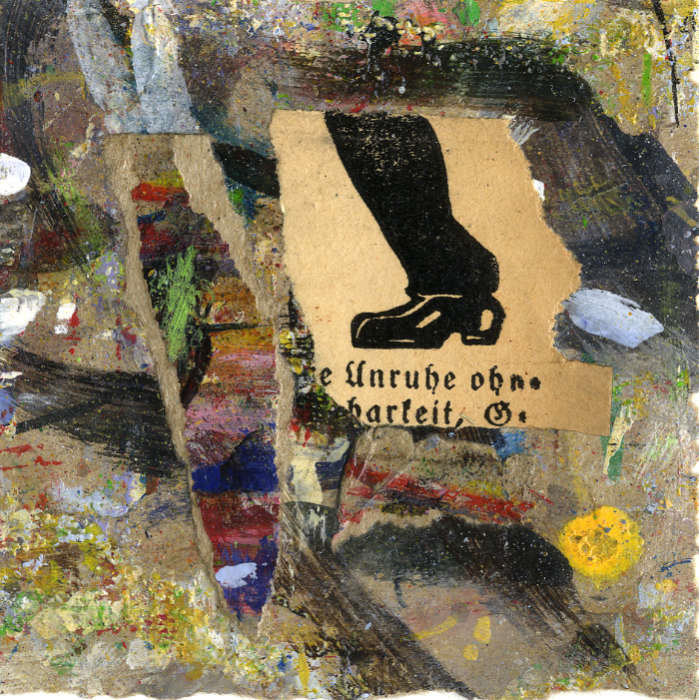 Collage No.6: Unruhe - Collage auf Packpapier - 2014 - 10 x 10 cm