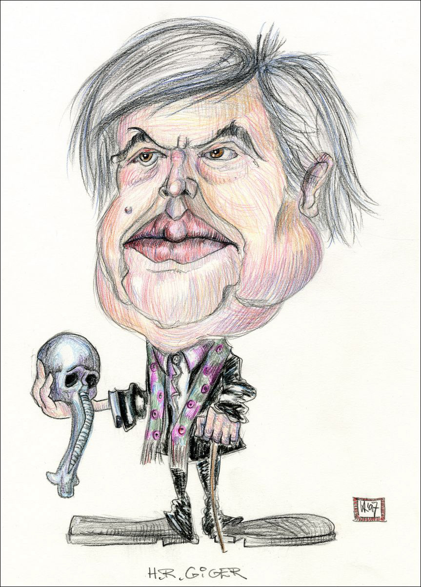 H.R.Giger - Farbstift auf Zeichenkarton - 1997