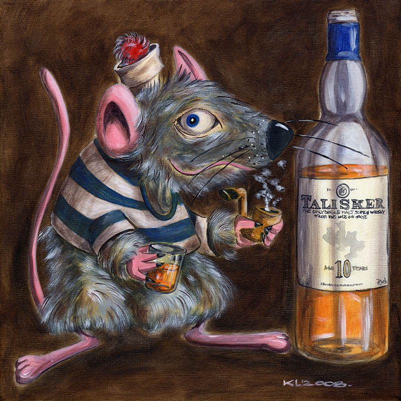 Die Ratte Emil III - Acryl auf Leinwand - 30 x30 cm - 2008