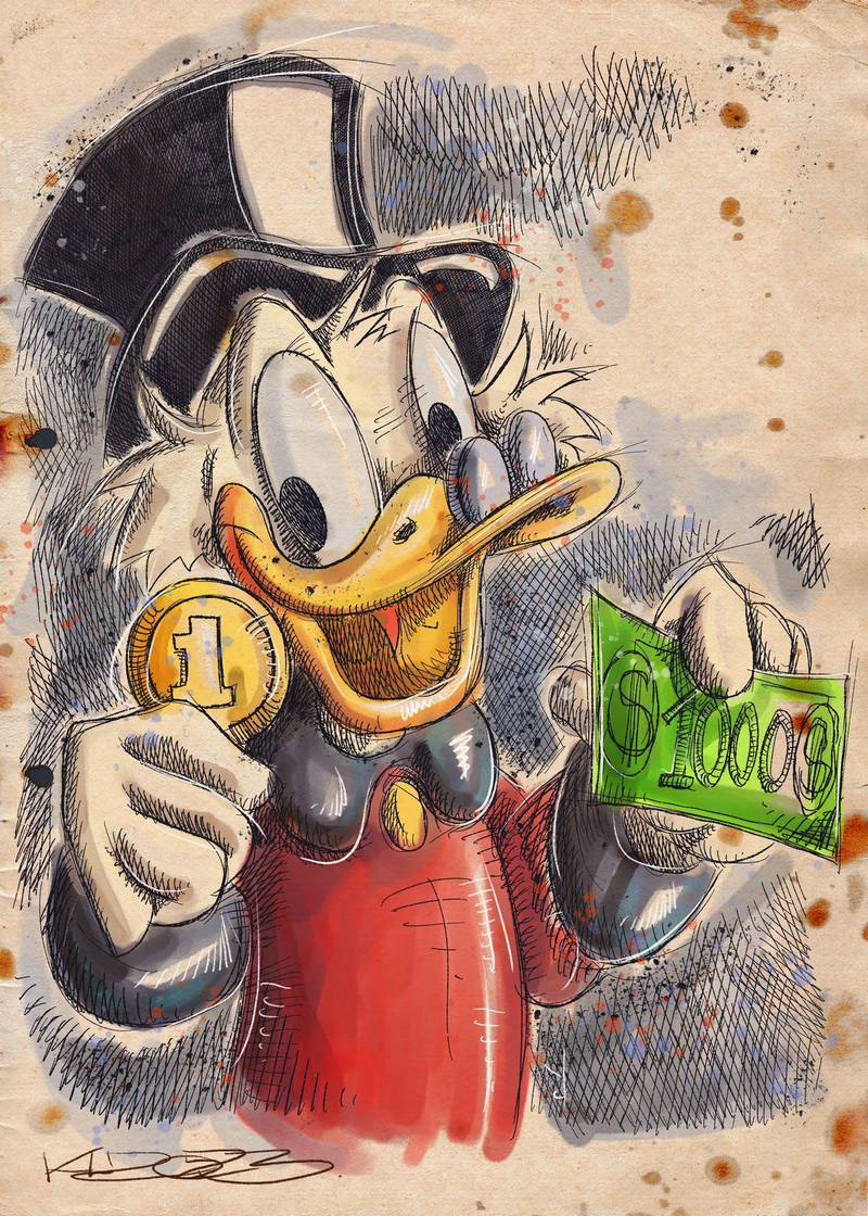 Dagobert Duck - Cash is king! - Digital Art - 2023