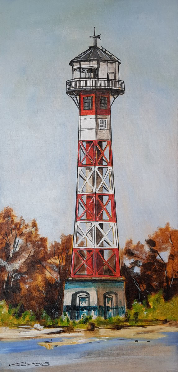 Leuchtturm Wittenbergen - Acryl auf Leinwand - 30 x 60 cm - 2018