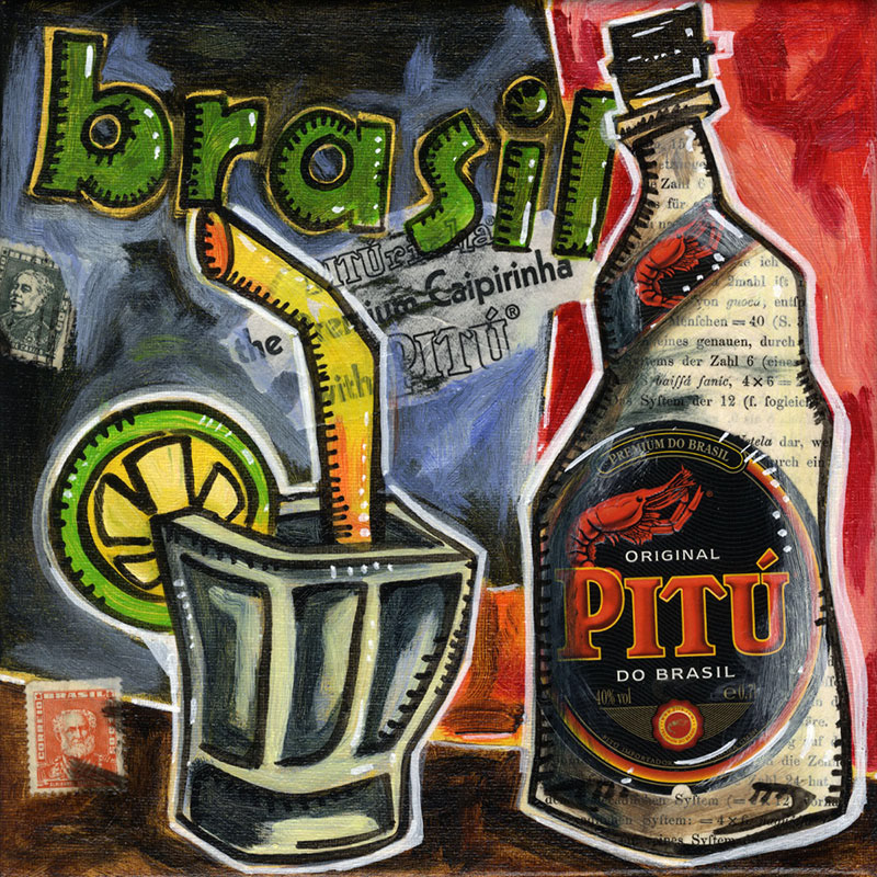 brasil No.1 - Acryl und Collage auf Leinwand - 20 x 20 cm - 2015