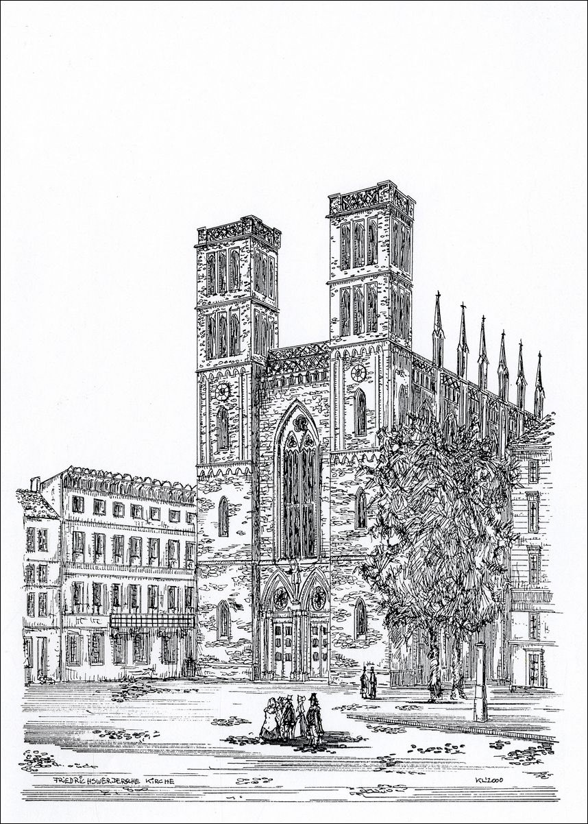 Friedrichswerdersche Kirche - Feder und schwarze Tusche auf Zeichenkarton - 29,7 x 21 cm - 2000