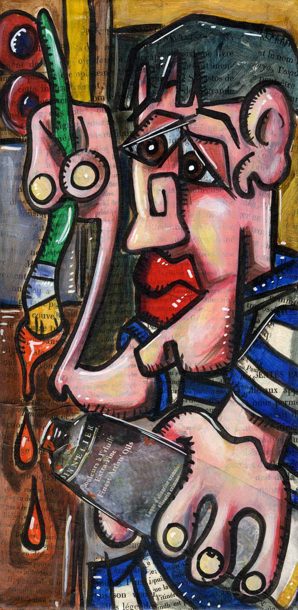 Bohémien - Collage und Acryl auf Leinwand - 15 x 30 cm - 2014