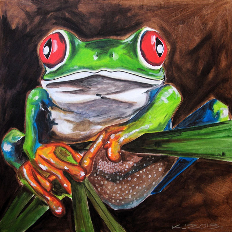 Rotaugenfrosch (Agalychnis callidryas) - Acryl auf Leinwand - 60 x 60 cm - 2013