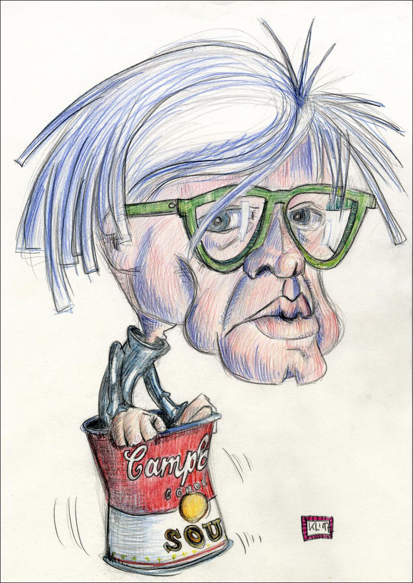 Warhol in a Campbell's Can - Farbstift auf Zeichenkarton - 1997