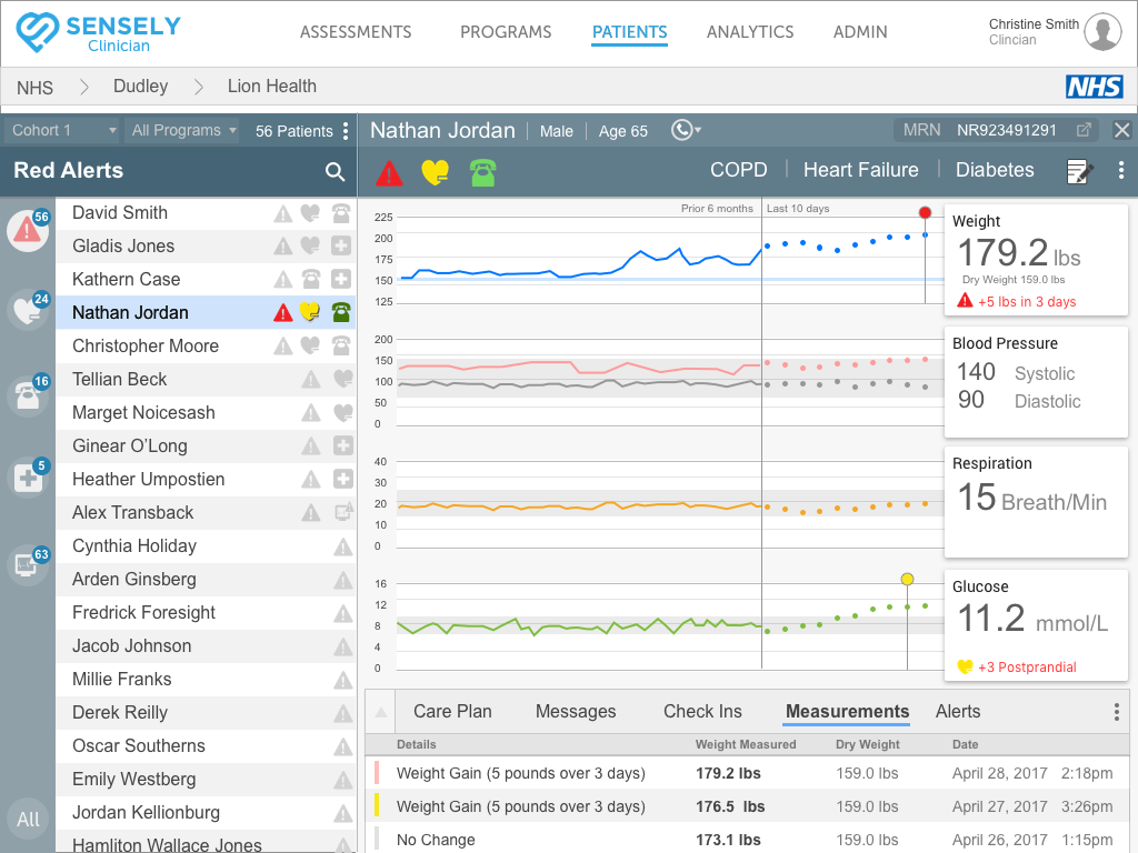 Patient Record View with List in Content.