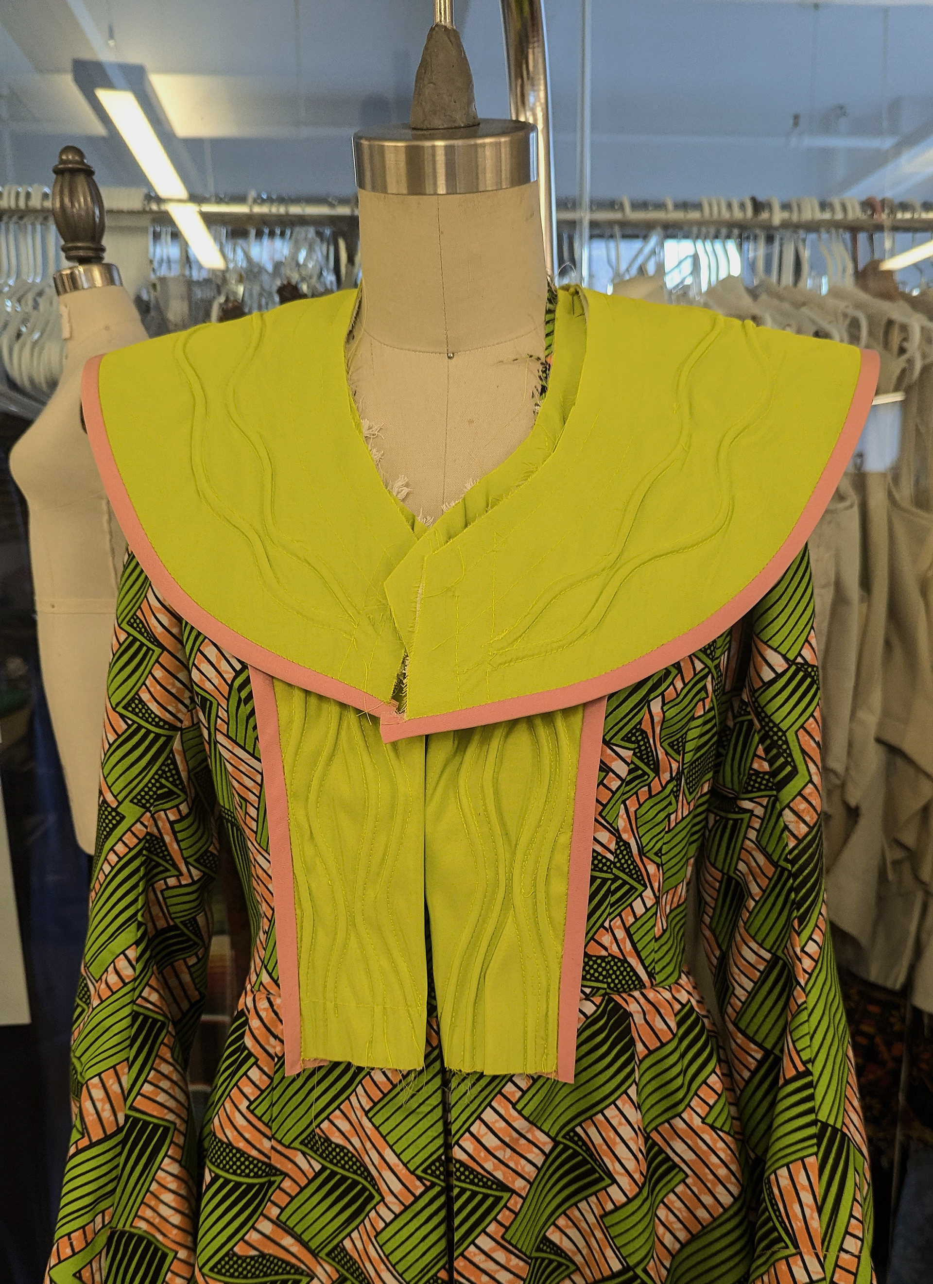 BJC - Pirates! In progress fabric modification on collar