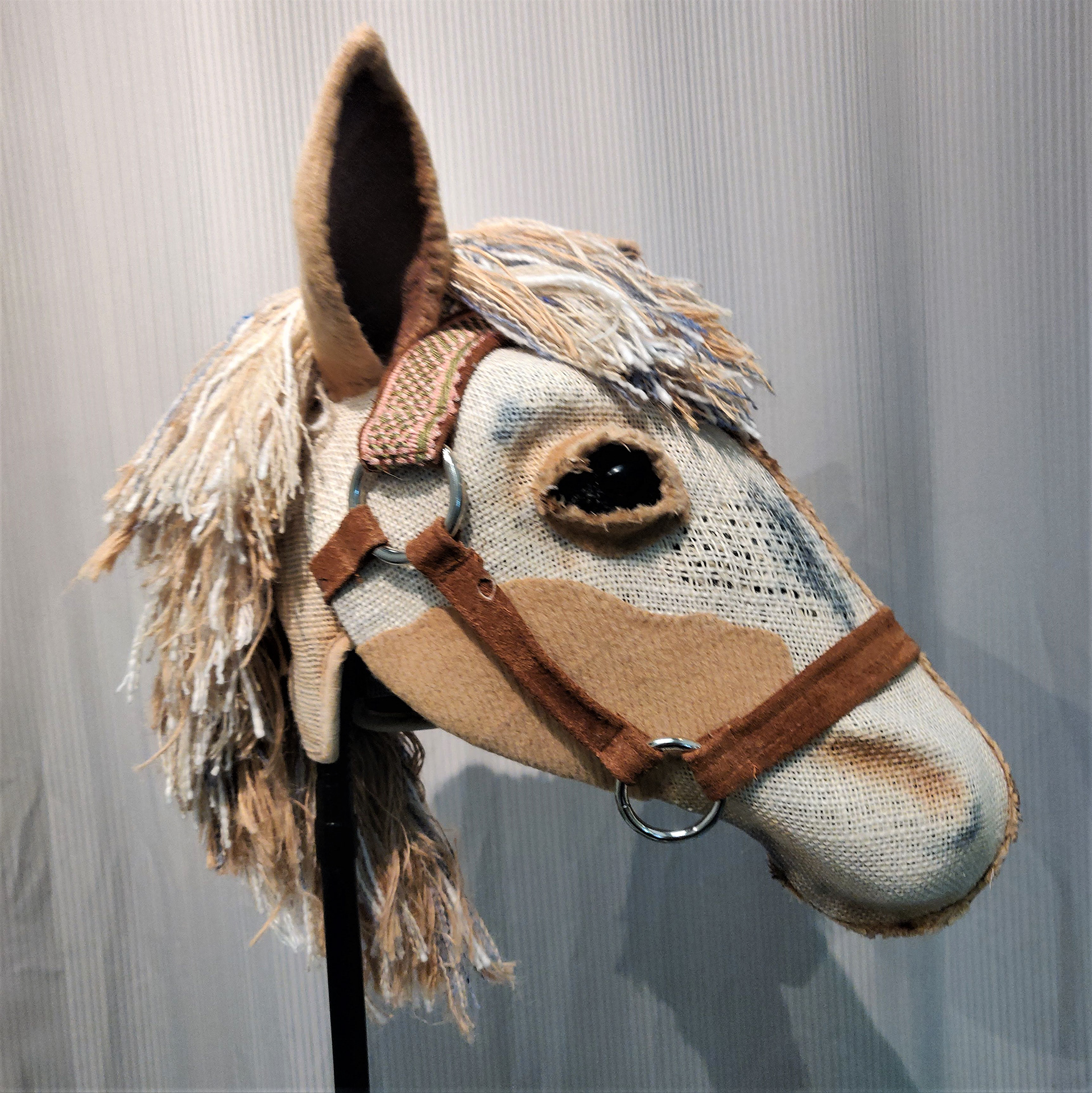 Maine made with frayed layers of burlap