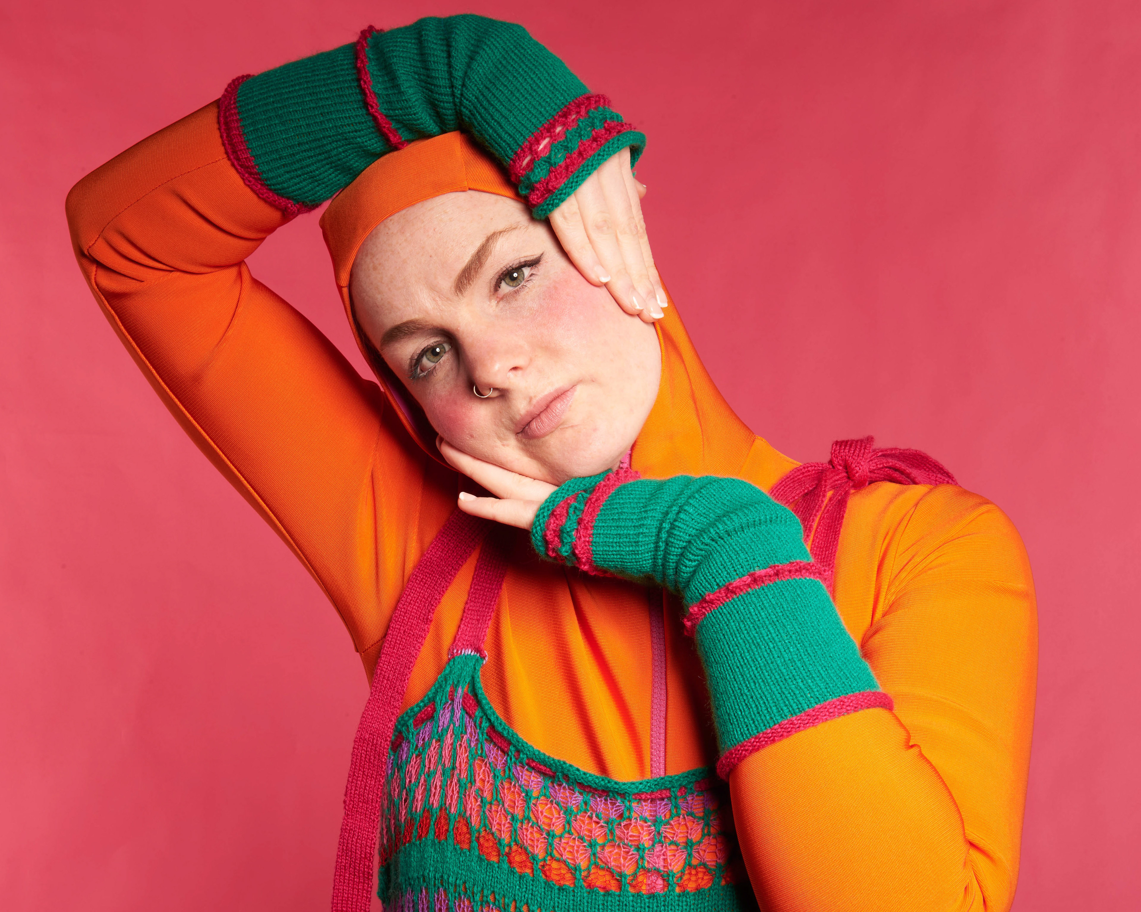 Inspired by her love for the sea, when creating these garments Saffron Allen ensured she created a collection that was as sustainable as possible. Making use of second hand and unwanted yarns.