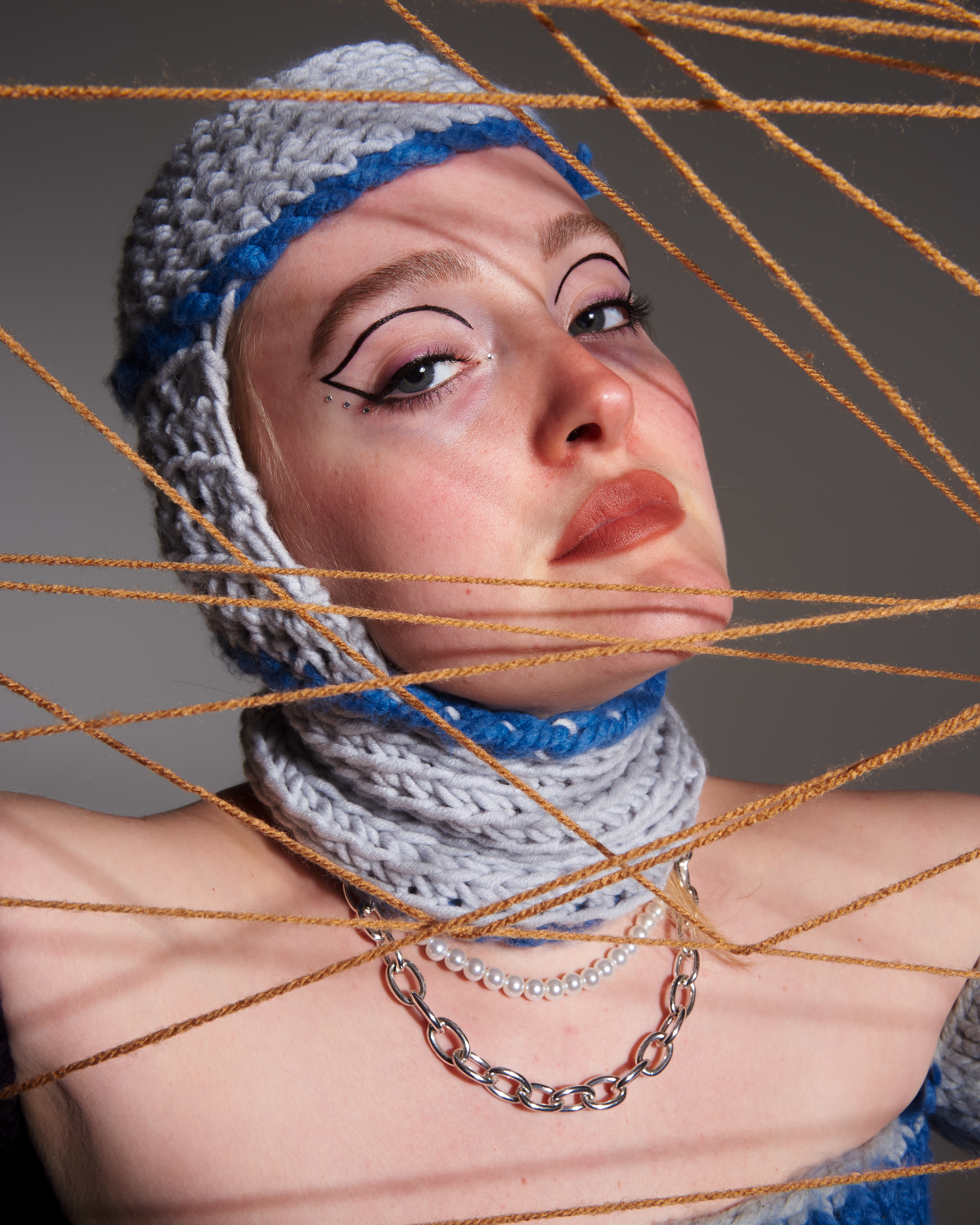 Inspired by Punk knitwear from designers such as Vivienne Westwood, Emily Evans has created a collection  with her own contemporary take on this style of fashion.