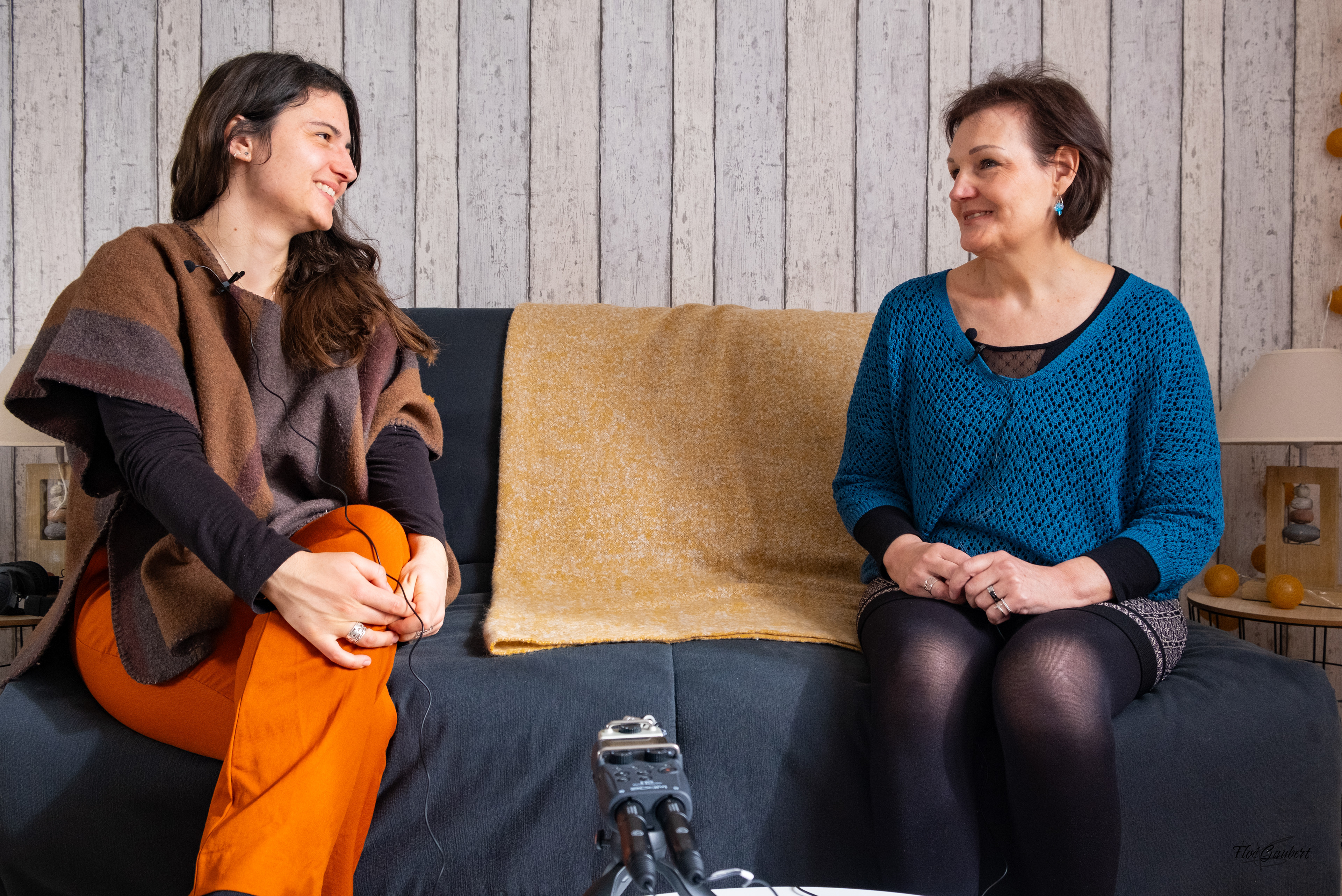 Valérie et moi en pleine interview