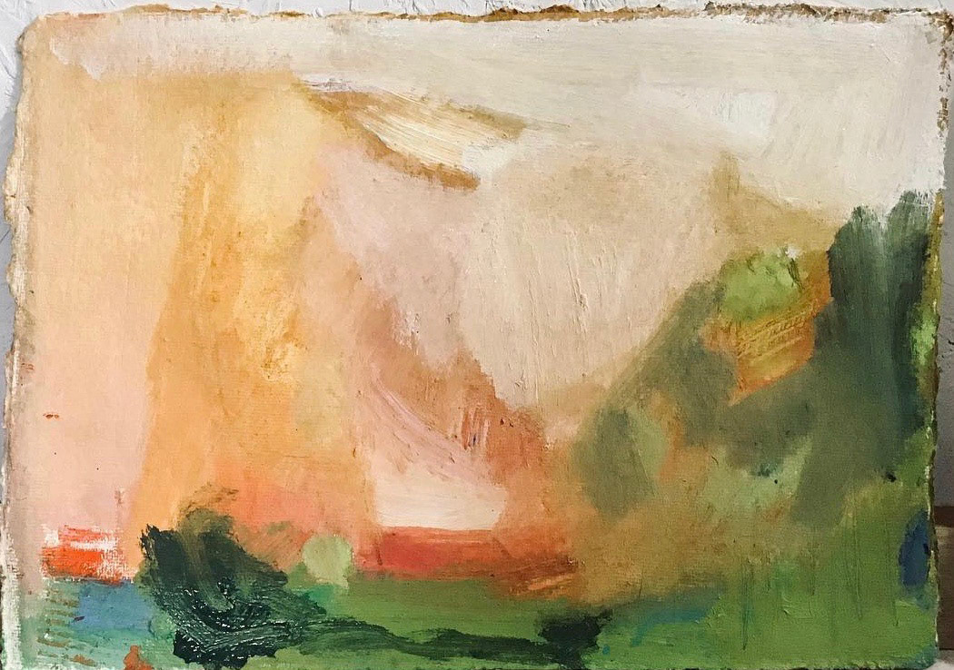 Glimmer of Hope 4,  Oil and oil pastel on khadi paper, SOLD