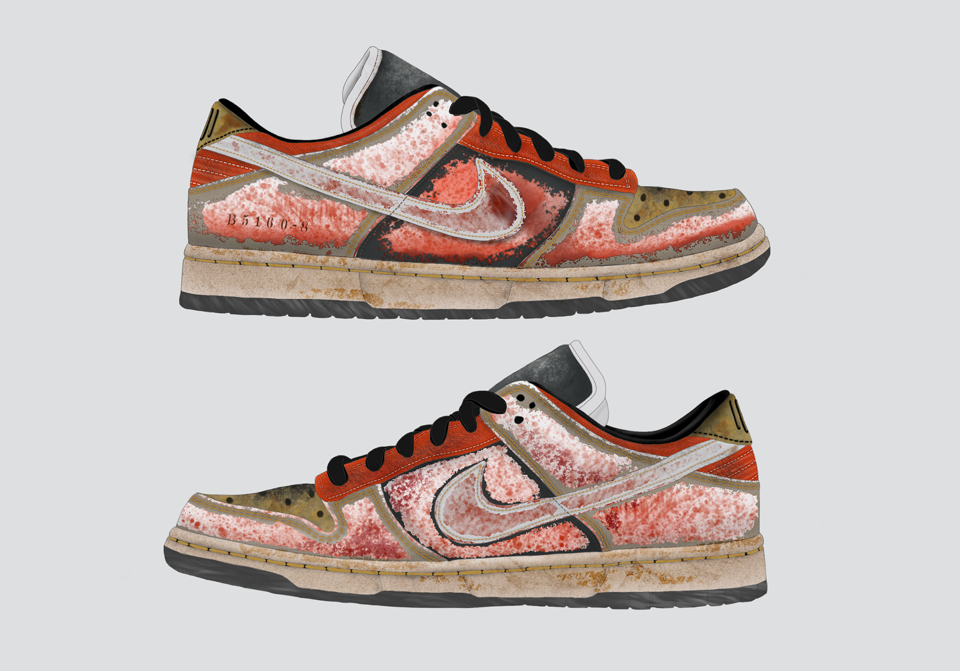 SB DUNK I L/M Distressed Visualised