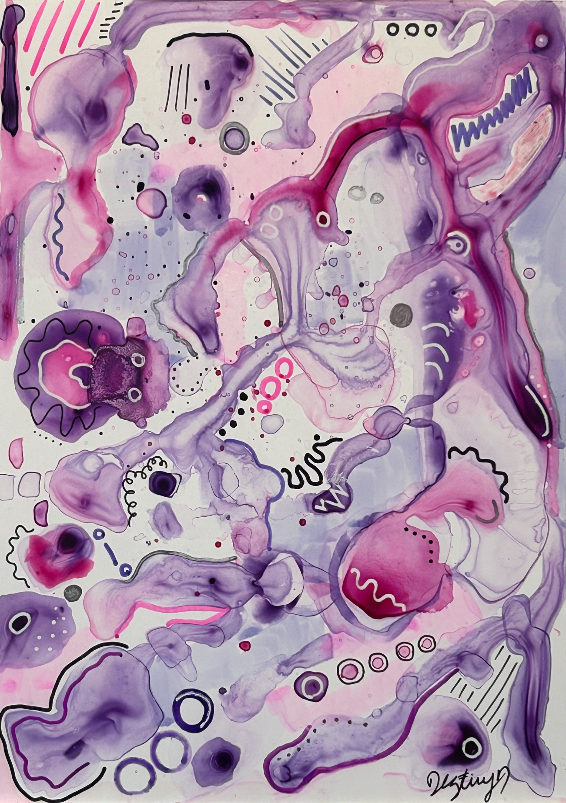 Fuchsia Flow 5x7"