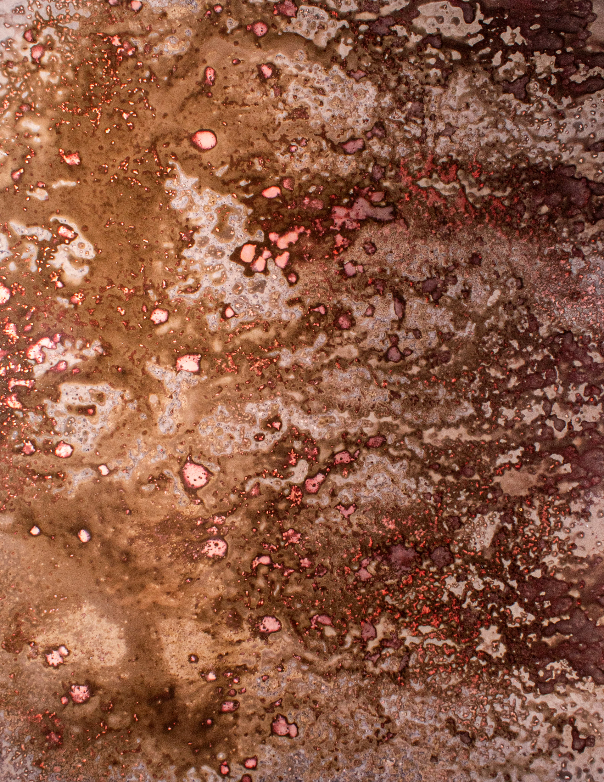 Made with using a tray to place the print - Water, White Sugar, Coffee Grinds, Paprika, & Black Pepper.