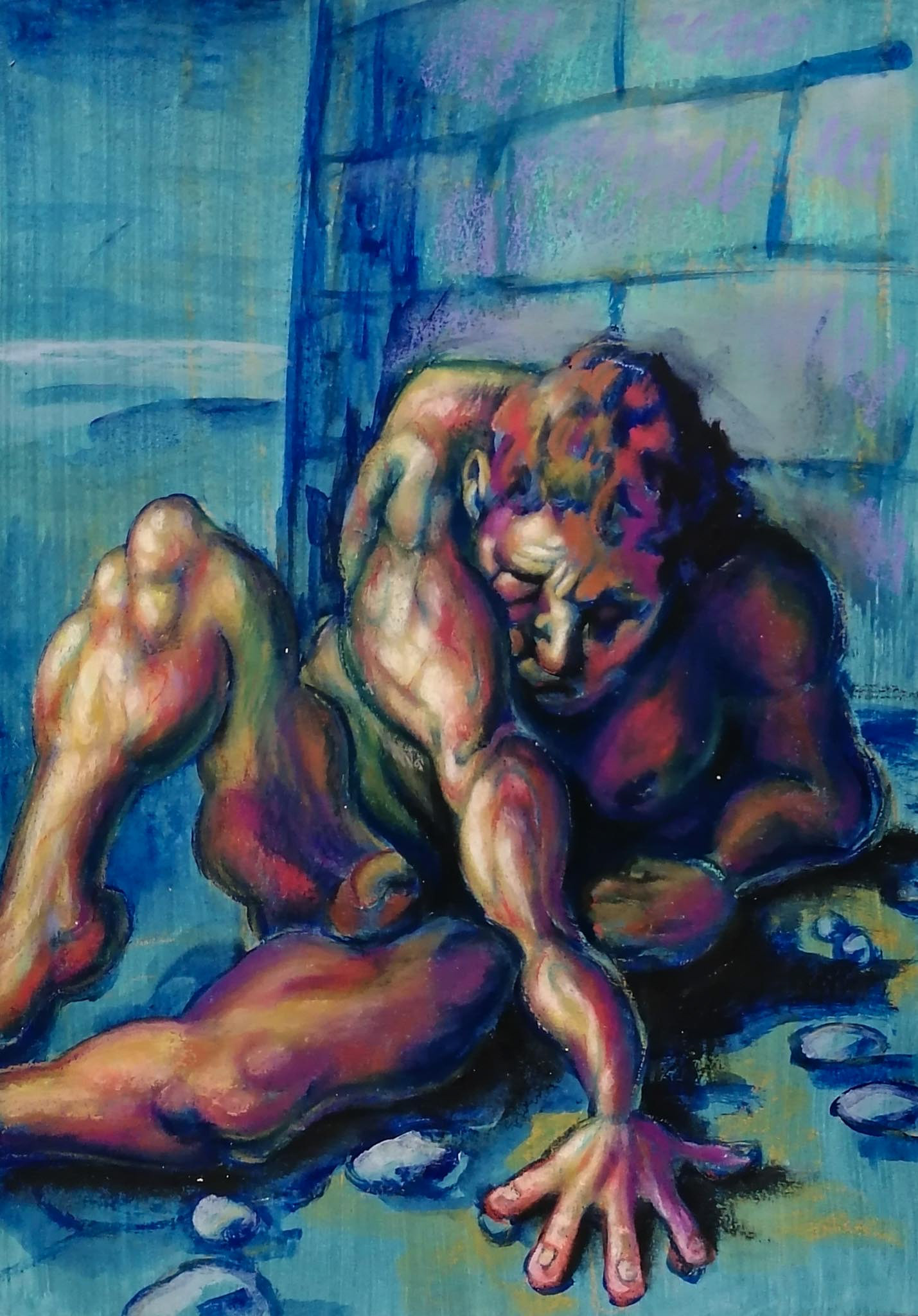 Saint Stephen Martyr, pastel on paper, 2022