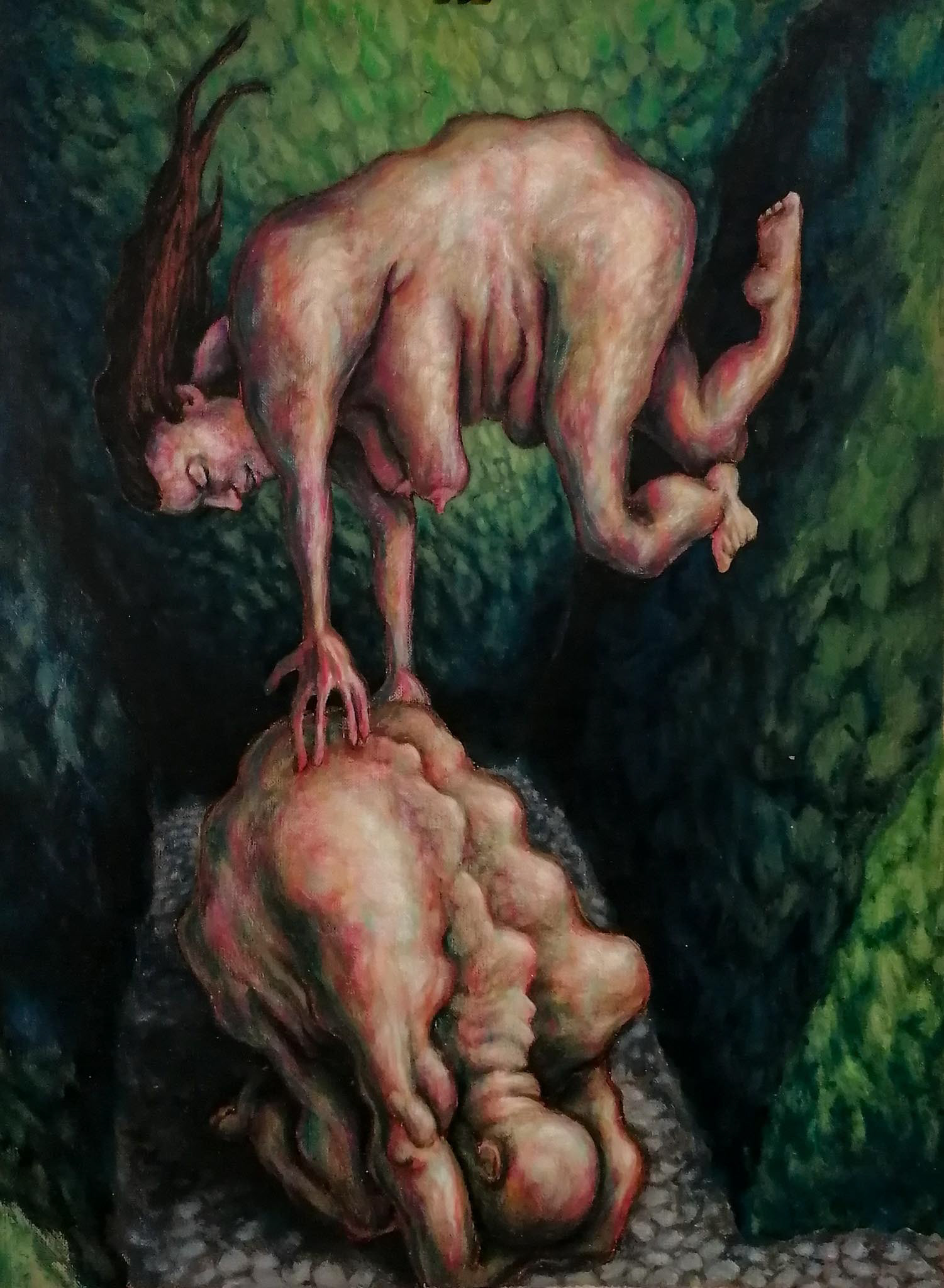 Consolation in the Gethsemane, pastel on paper, 2021
