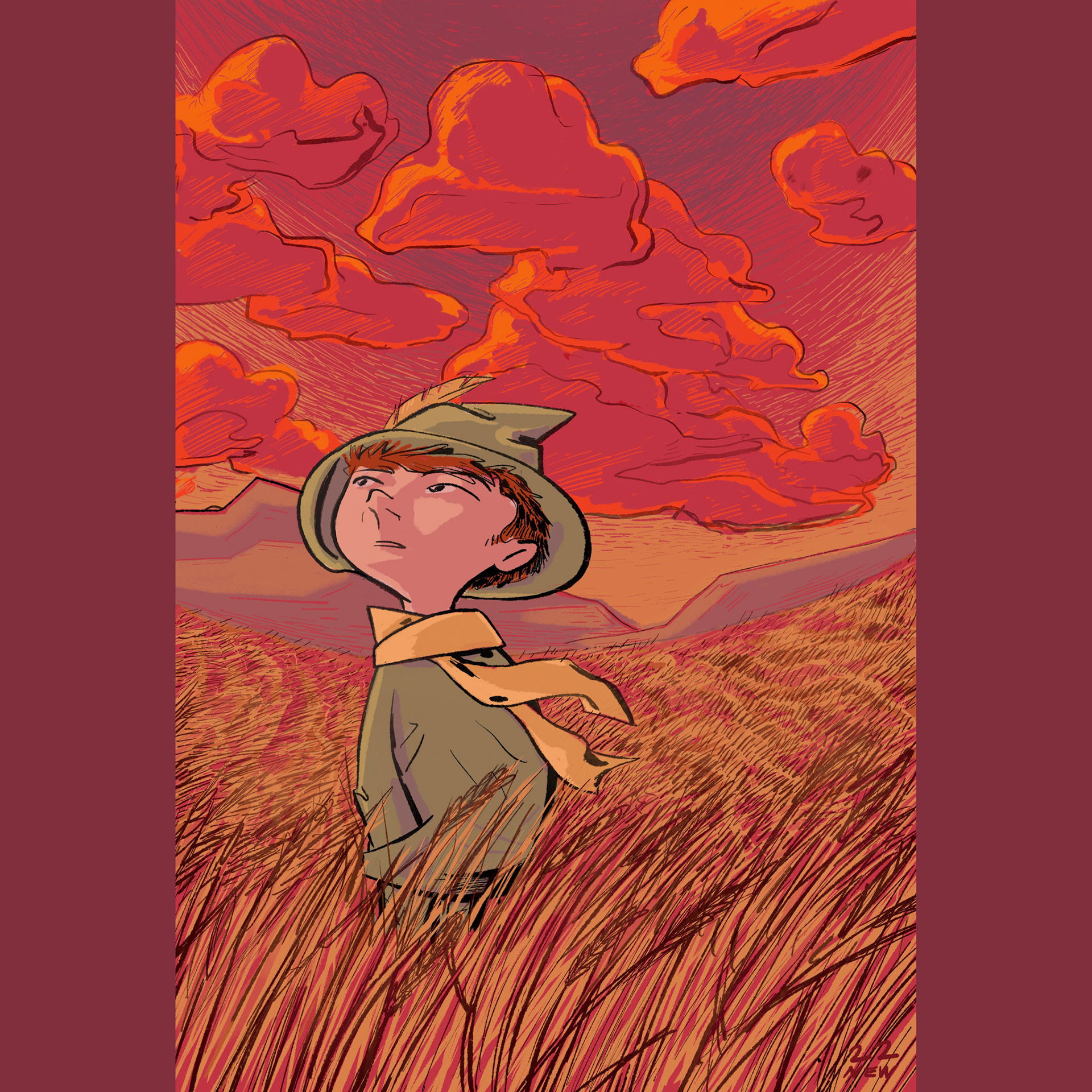 Fan art of Snufkin. Also, fan art of golden hour.