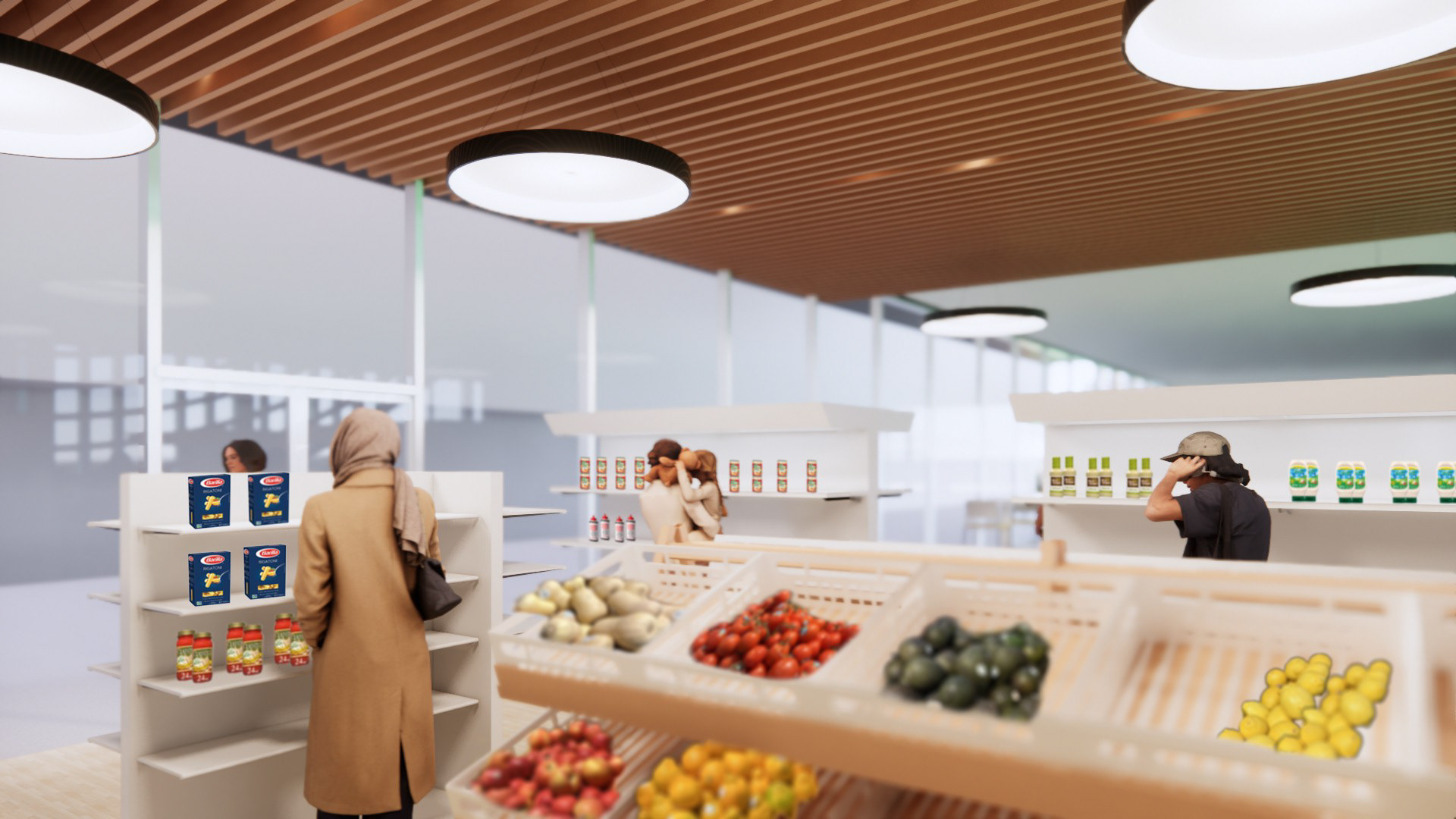 Grocery Store (Made with Revit, Enscape, and Adobe Photoshop by Sommer Nguyen)