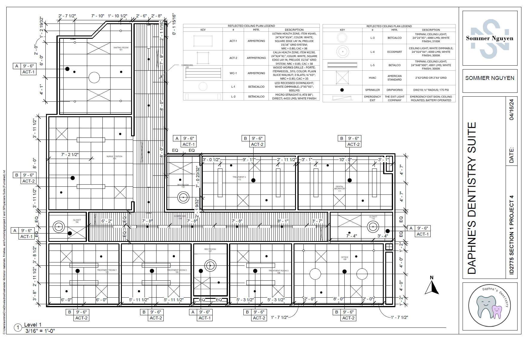 Healthcare Reflected Ceiling Plan