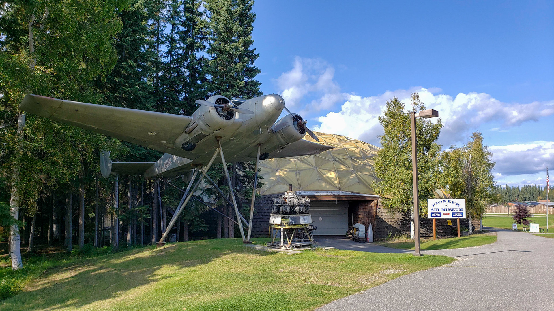 Exterior of the museum. The building was originally constructed for the states 25th anniversary. Since then it has served many functions such as an ice rink, and now is a museum.