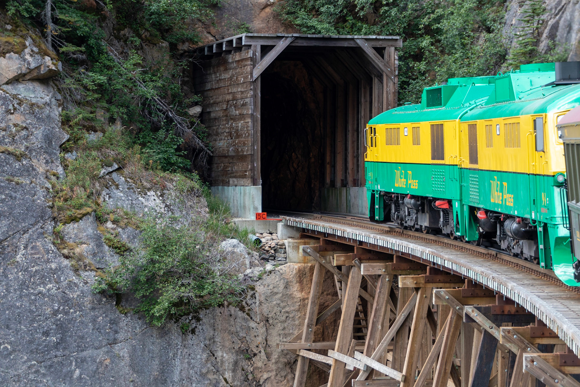 entering the first and shorter of the two tunnels as we ascended the mountain towards the pass. This is the same tunnel pictured previously from a distance.