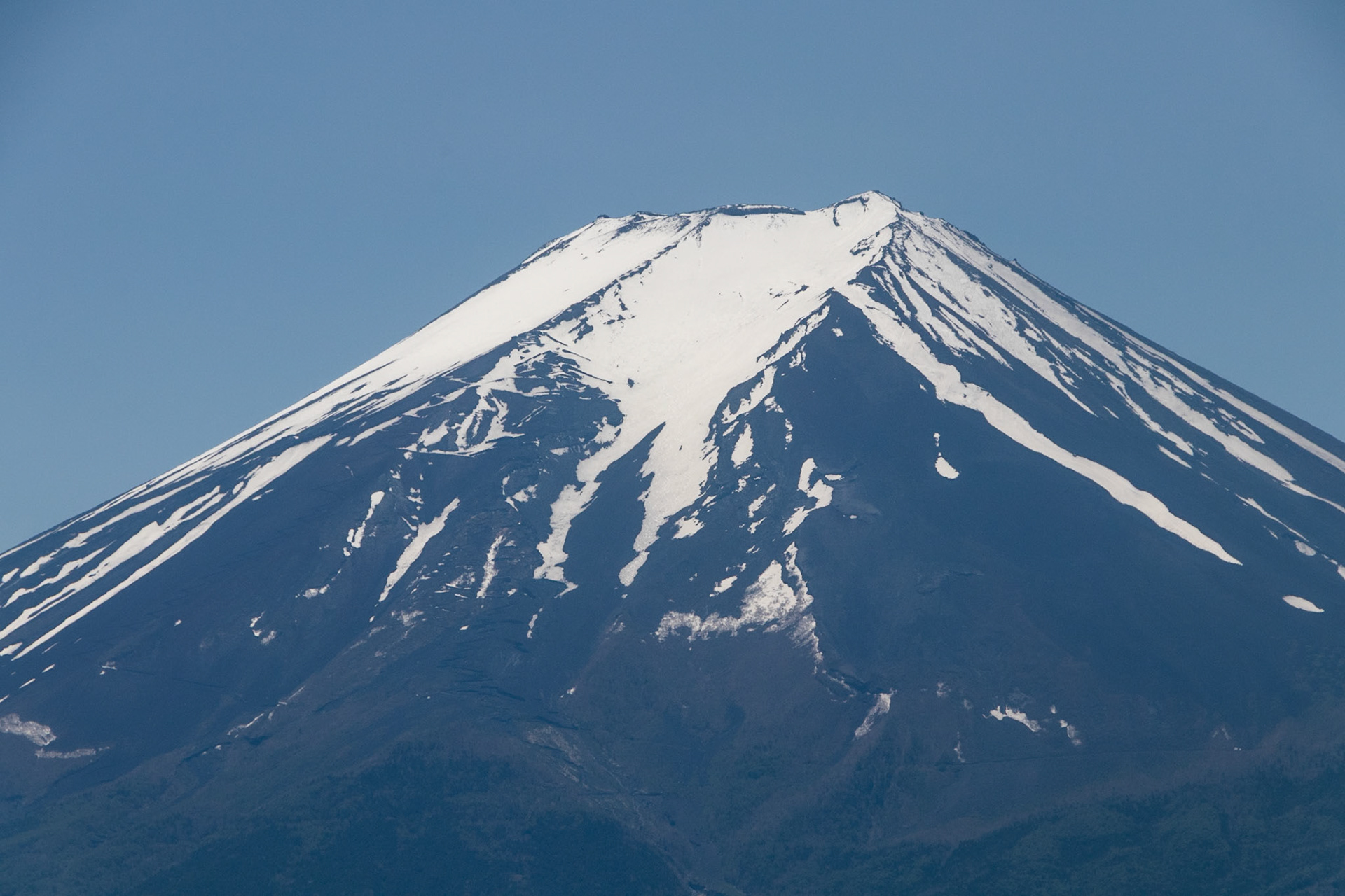 Mt. Fuji as seen from the Shiogama Shrine.