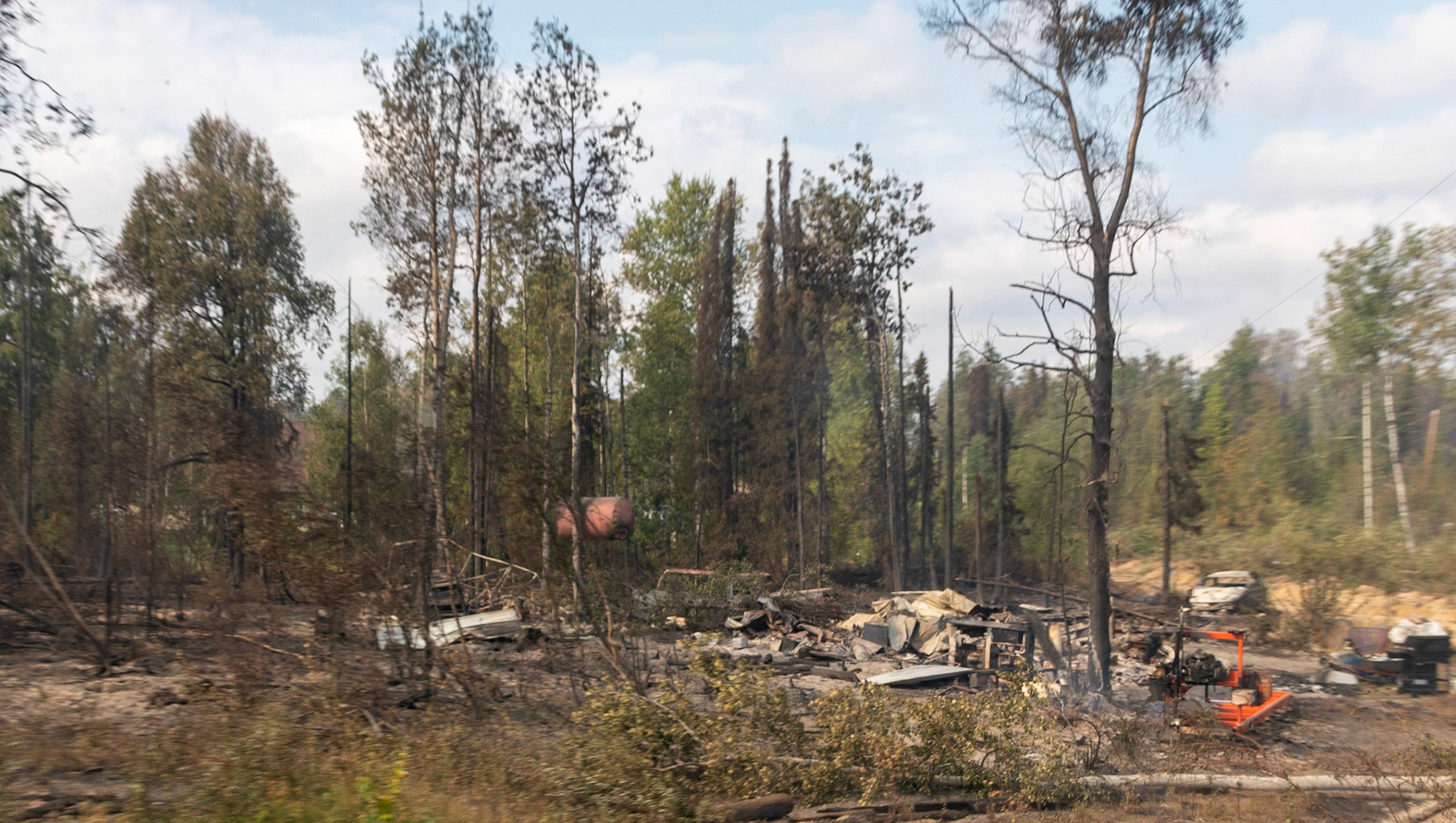 Aftermath of the fire that was currently ongoing in the McKinley area.