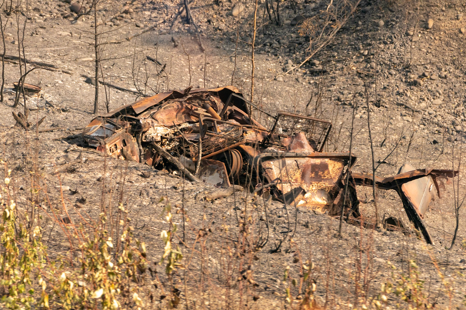 Aftermath of the fire that was currently ongoing in the McKinley area.