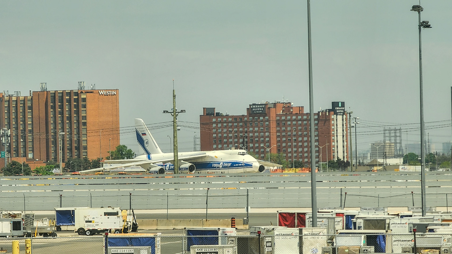 Volga-Dnepr's AN-124 Seen sitting on the ground at Toronto Internation Airport (YYZ)
