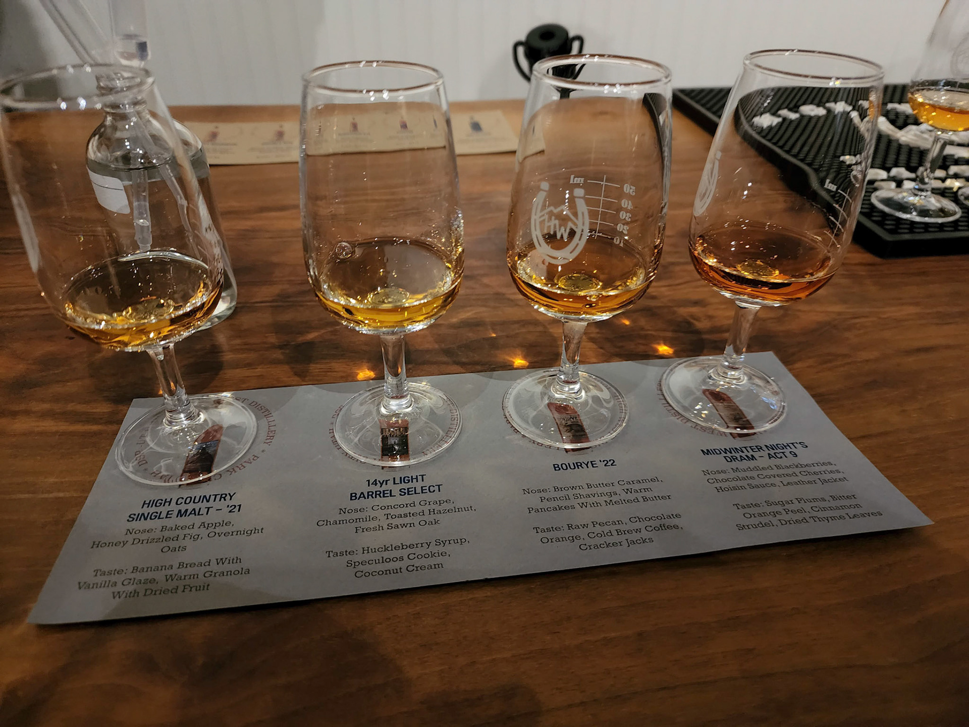 A tasting of some rarer products from High west distillery