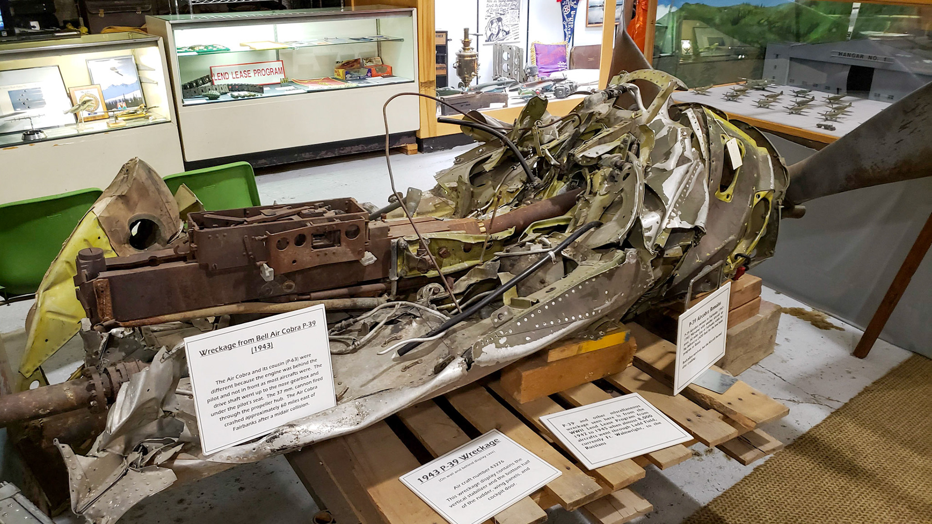 Wreckage from a P-39. This museum had many pieces of aviation wreckage from the greater Alaska area.