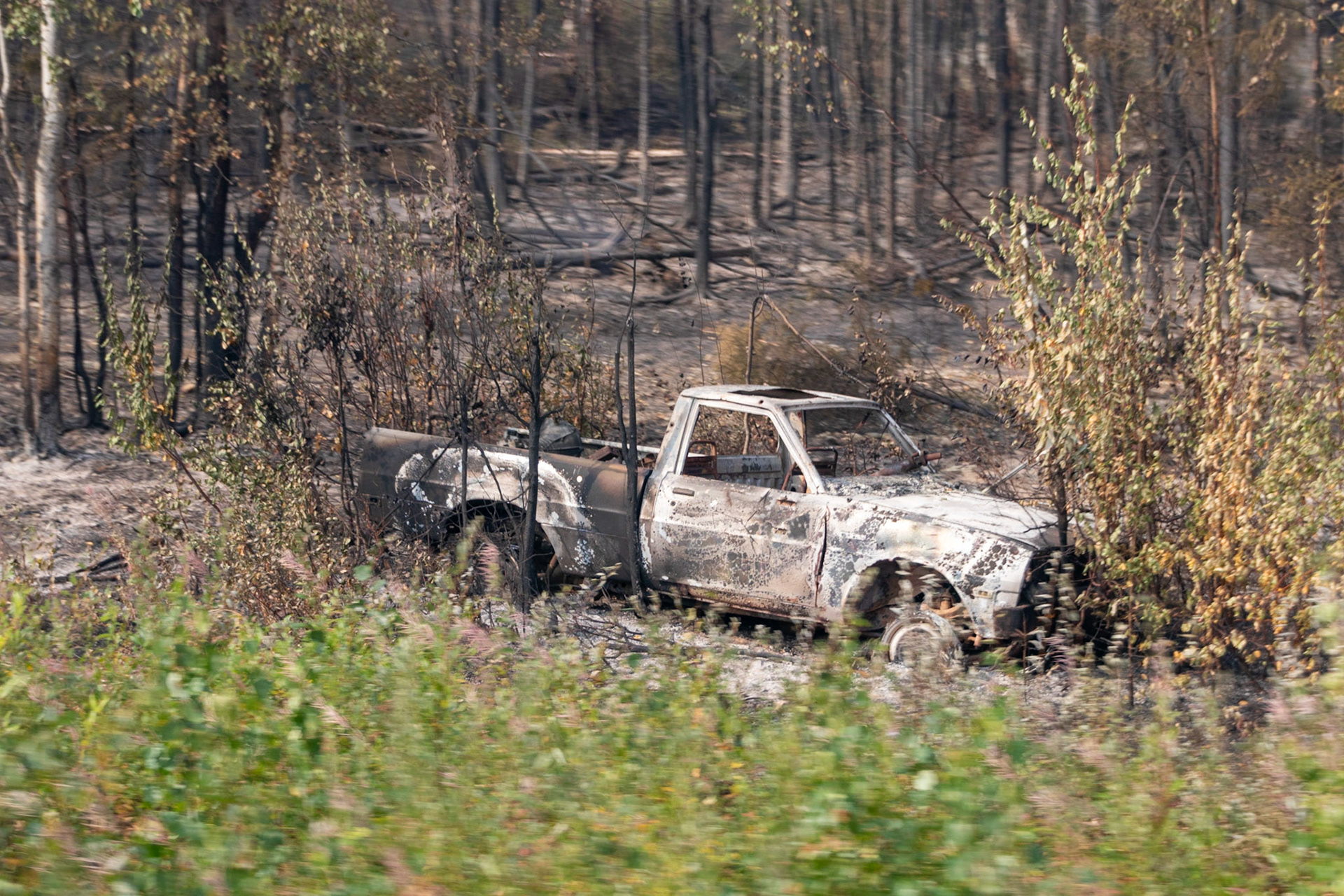 Aftermath of the fire that was currently ongoing in the McKinley area.