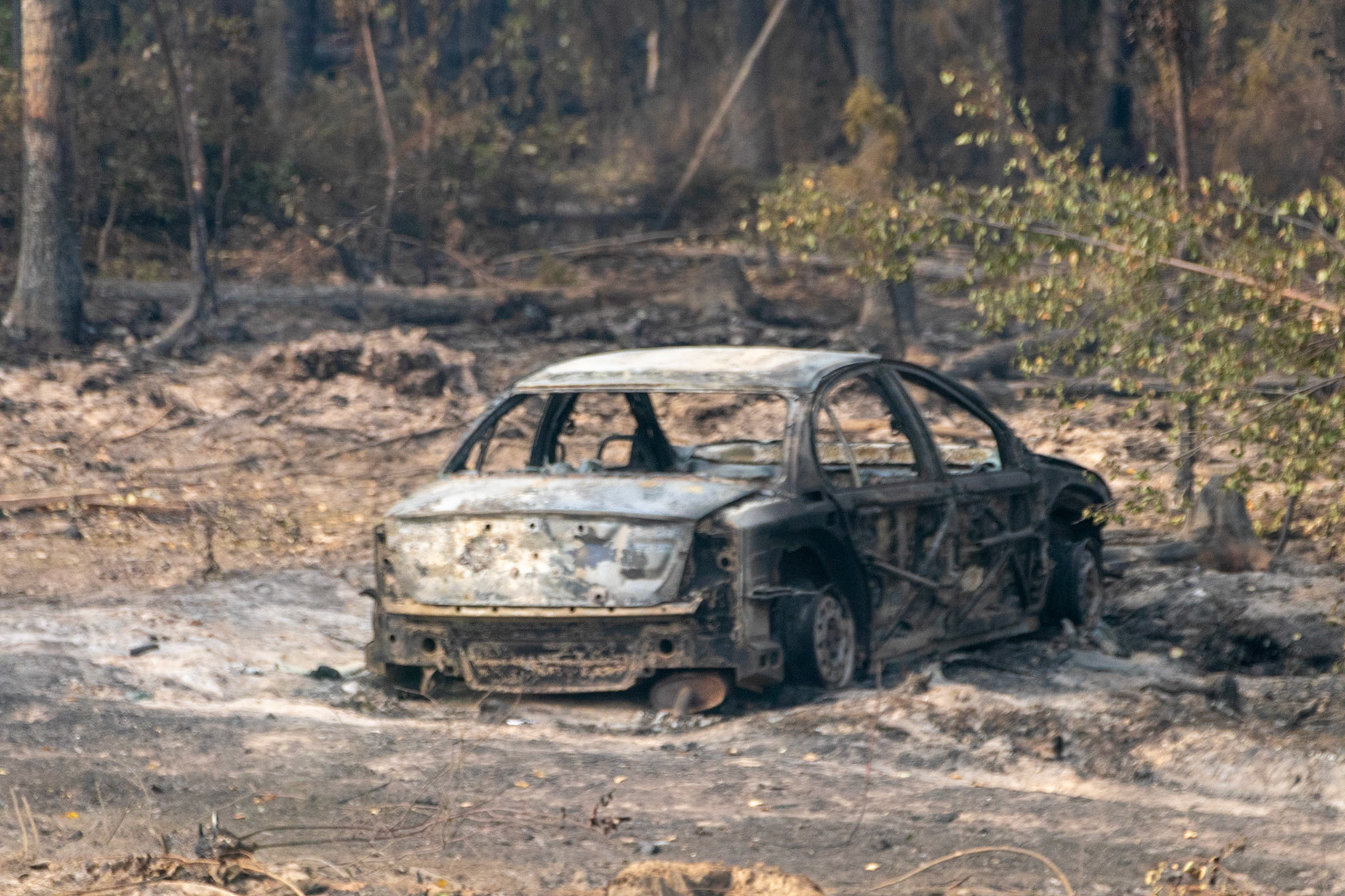 Aftermath of the fire that was currently ongoing in the McKinley area.