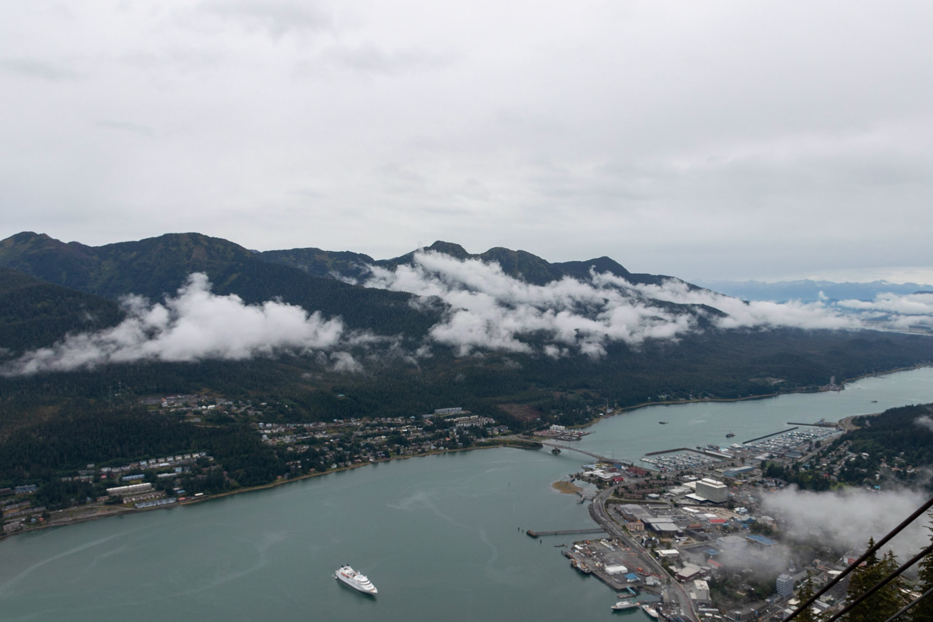 A view of Juneau Harbour and more from the  Mt Robert's nature center.
