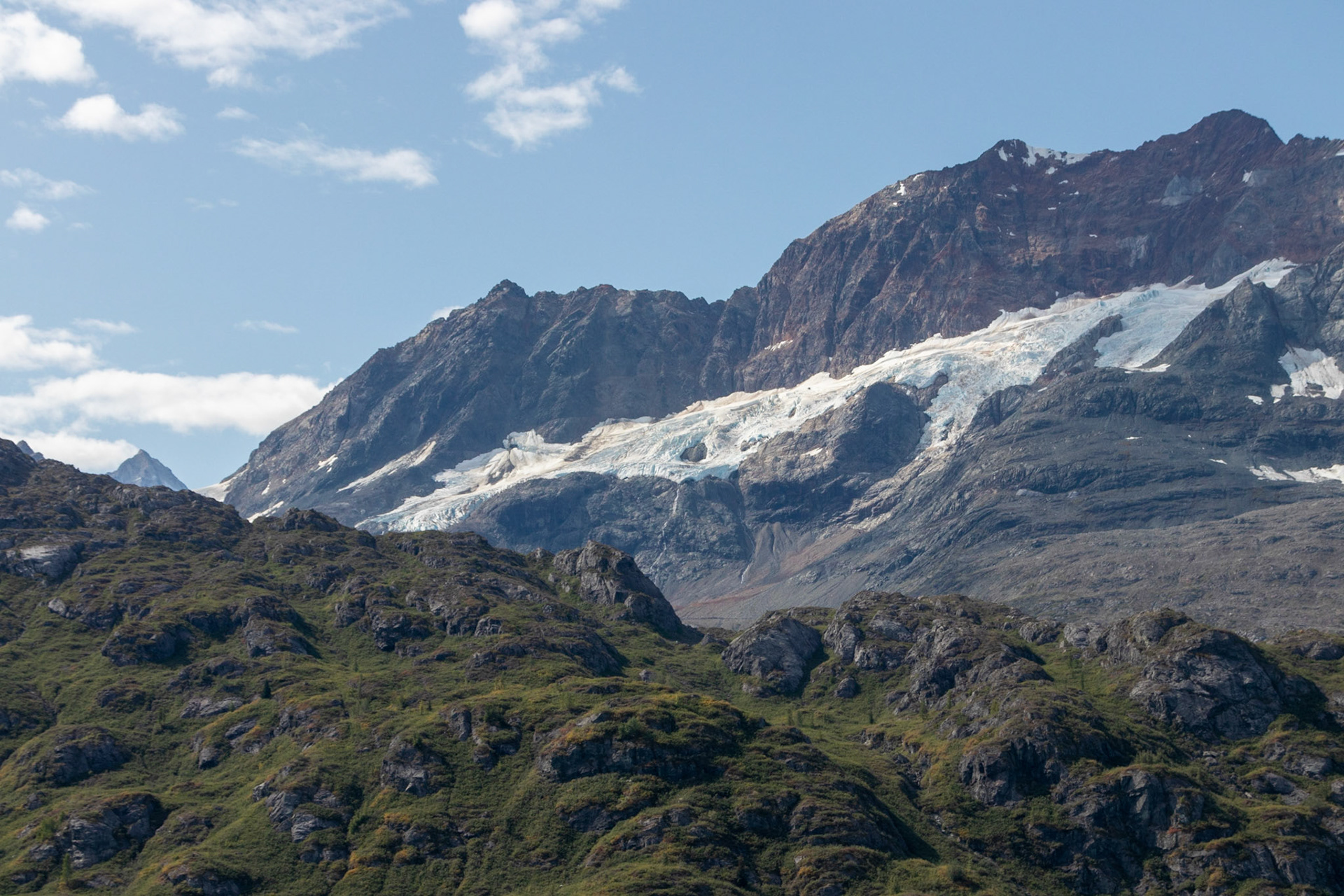 View of distant Valley Glacier's seen in Glacier Bay National Park.