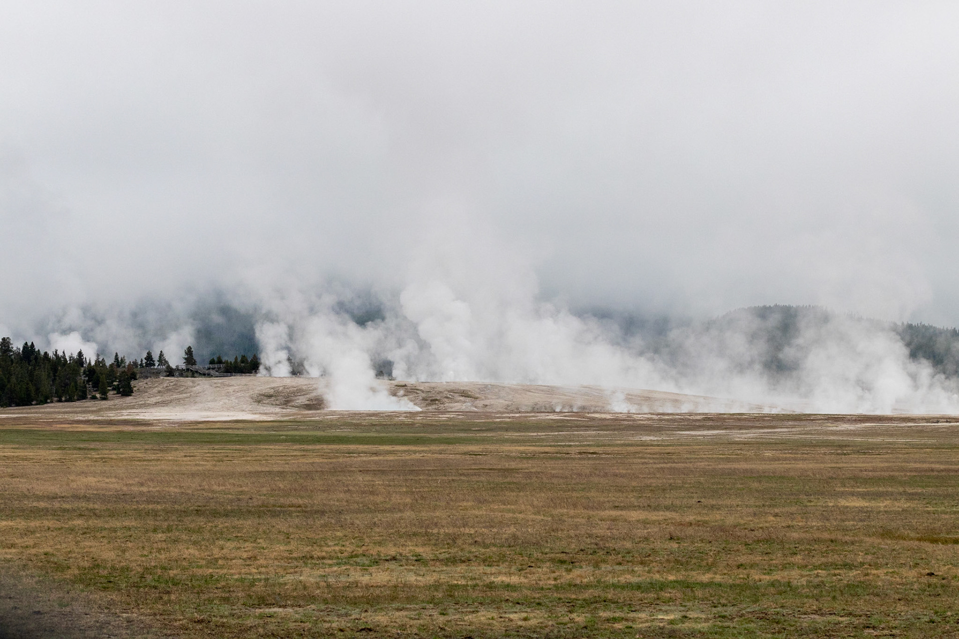 Looking back at the Fountain Paint Pots from the north.
